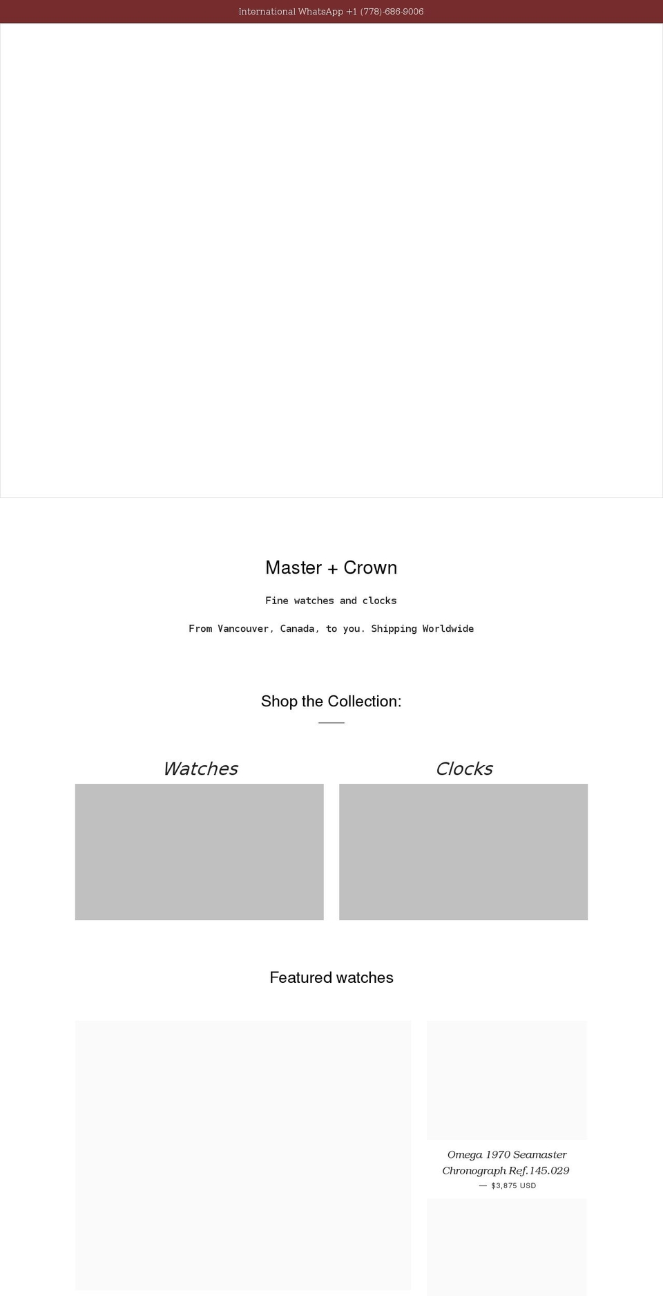 masterandcrown.com shopify website screenshot