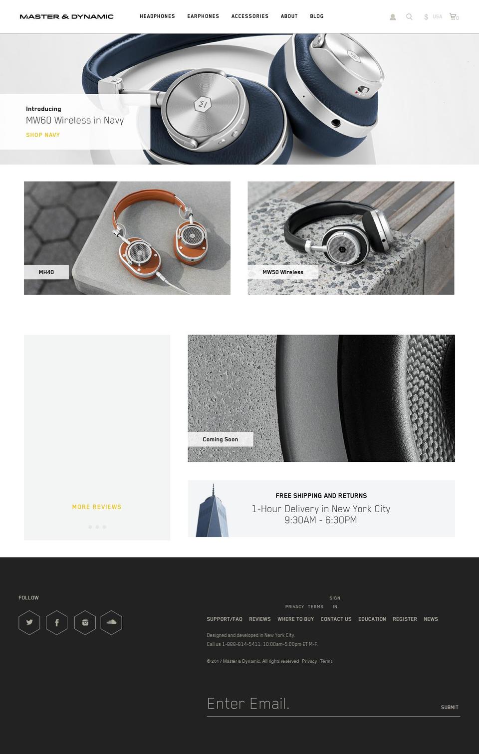 masteranddynamic.com shopify website screenshot