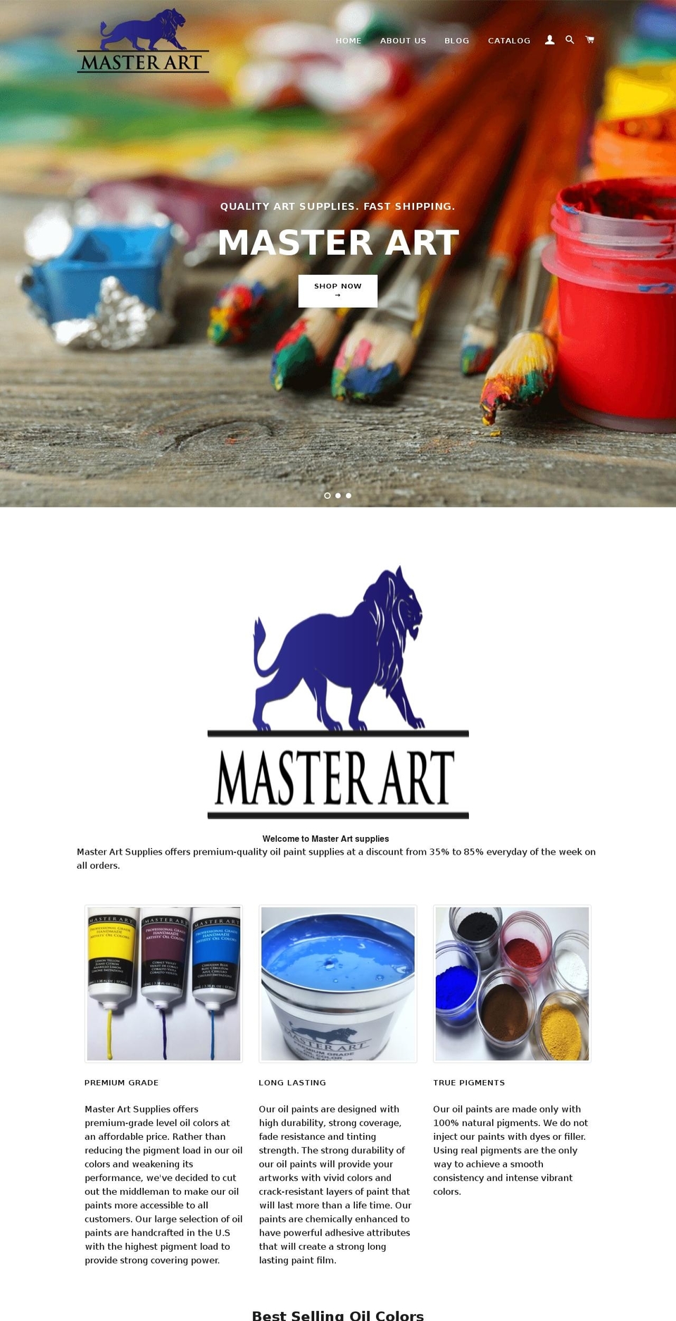 masterartsupplies.com — Shopify storefront screenshot