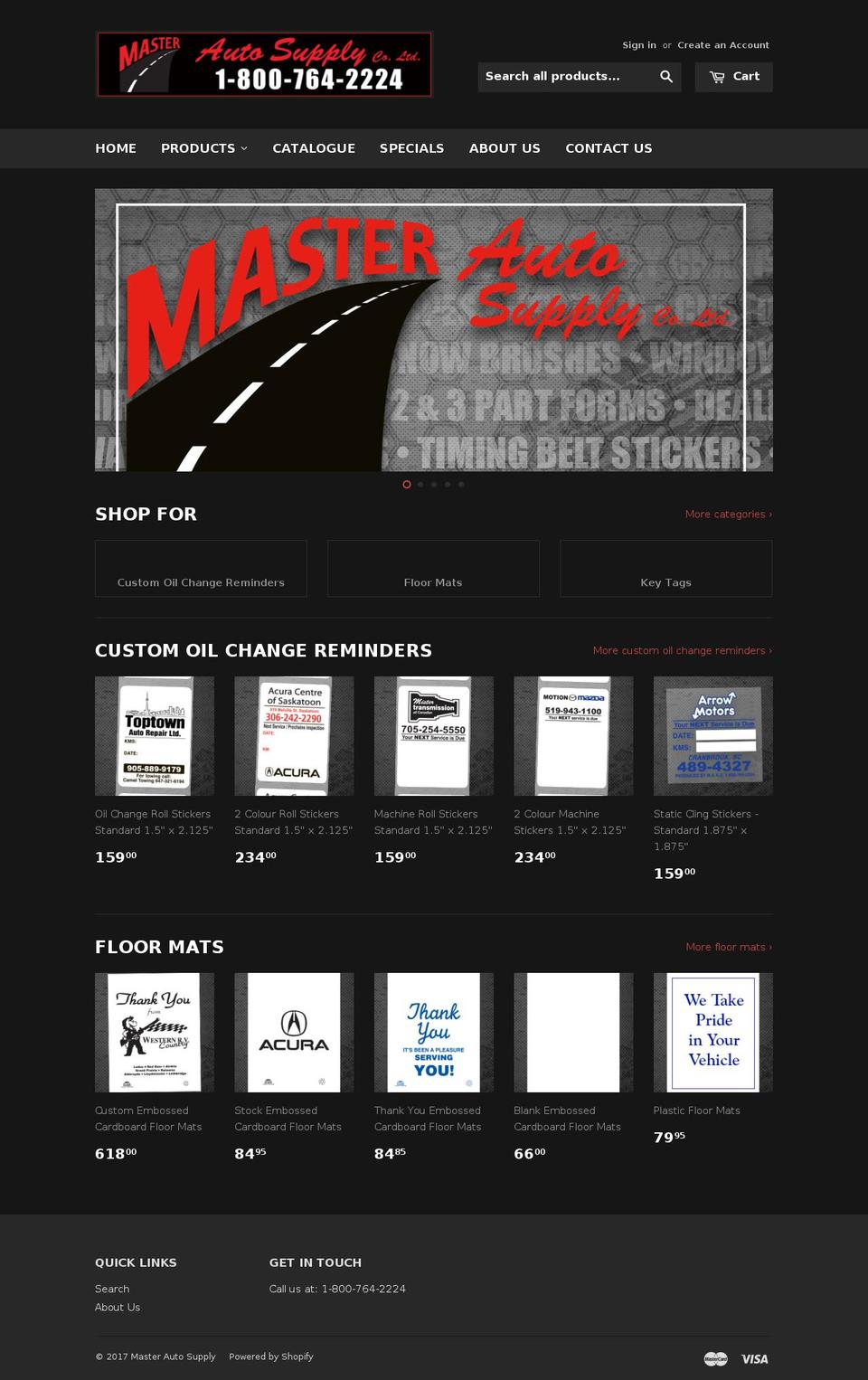 masterautosupply.com shopify website screenshot