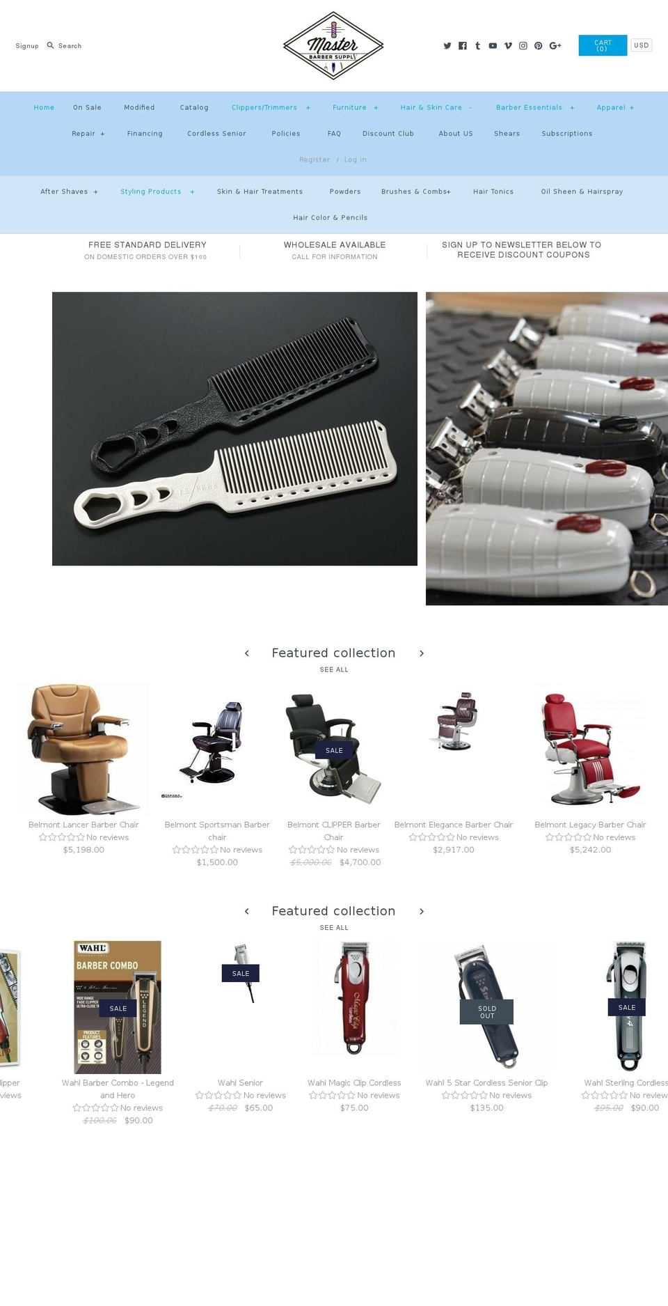 masterbarbersupply.com shopify website screenshot
