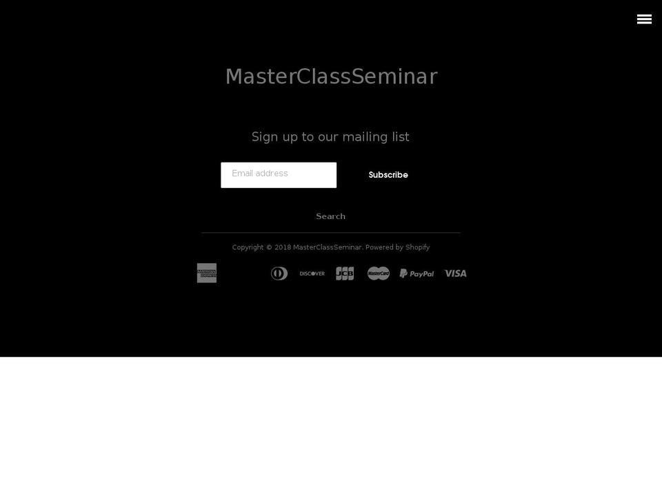 masterclassseminar.com — Shopify storefront screenshot