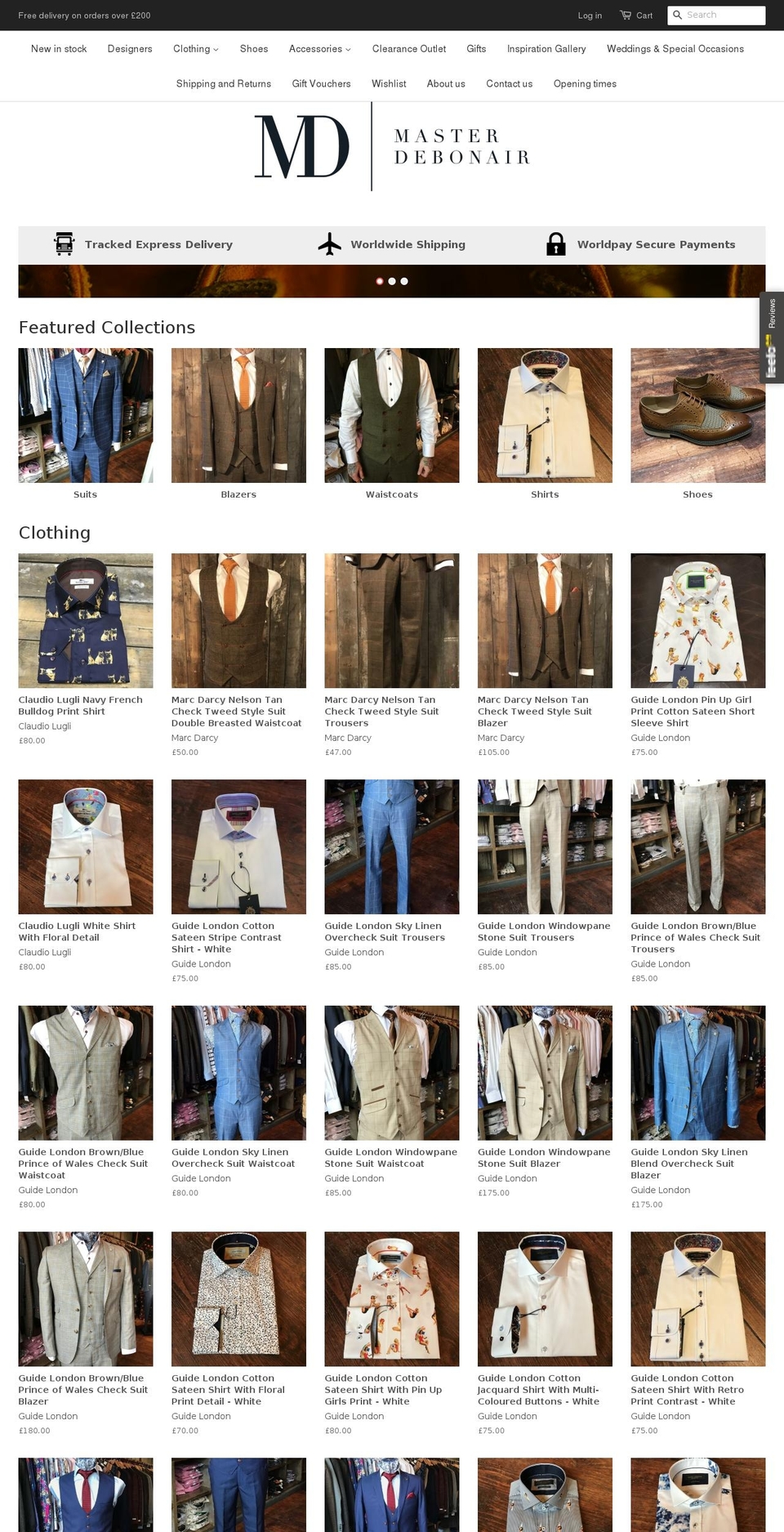 masterdebonair.com shopify website screenshot