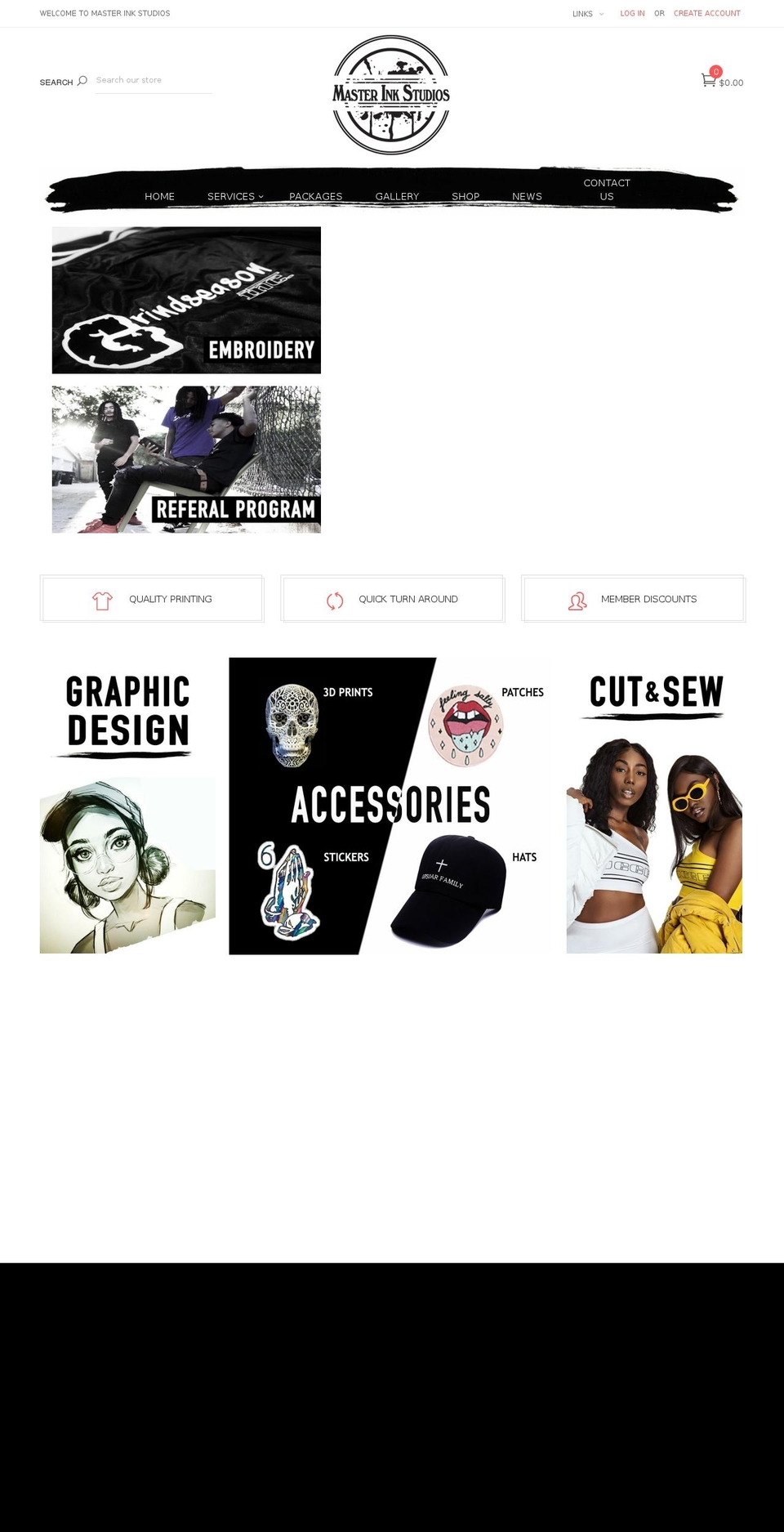 masterinkstudios.com — Shopify storefront screenshot