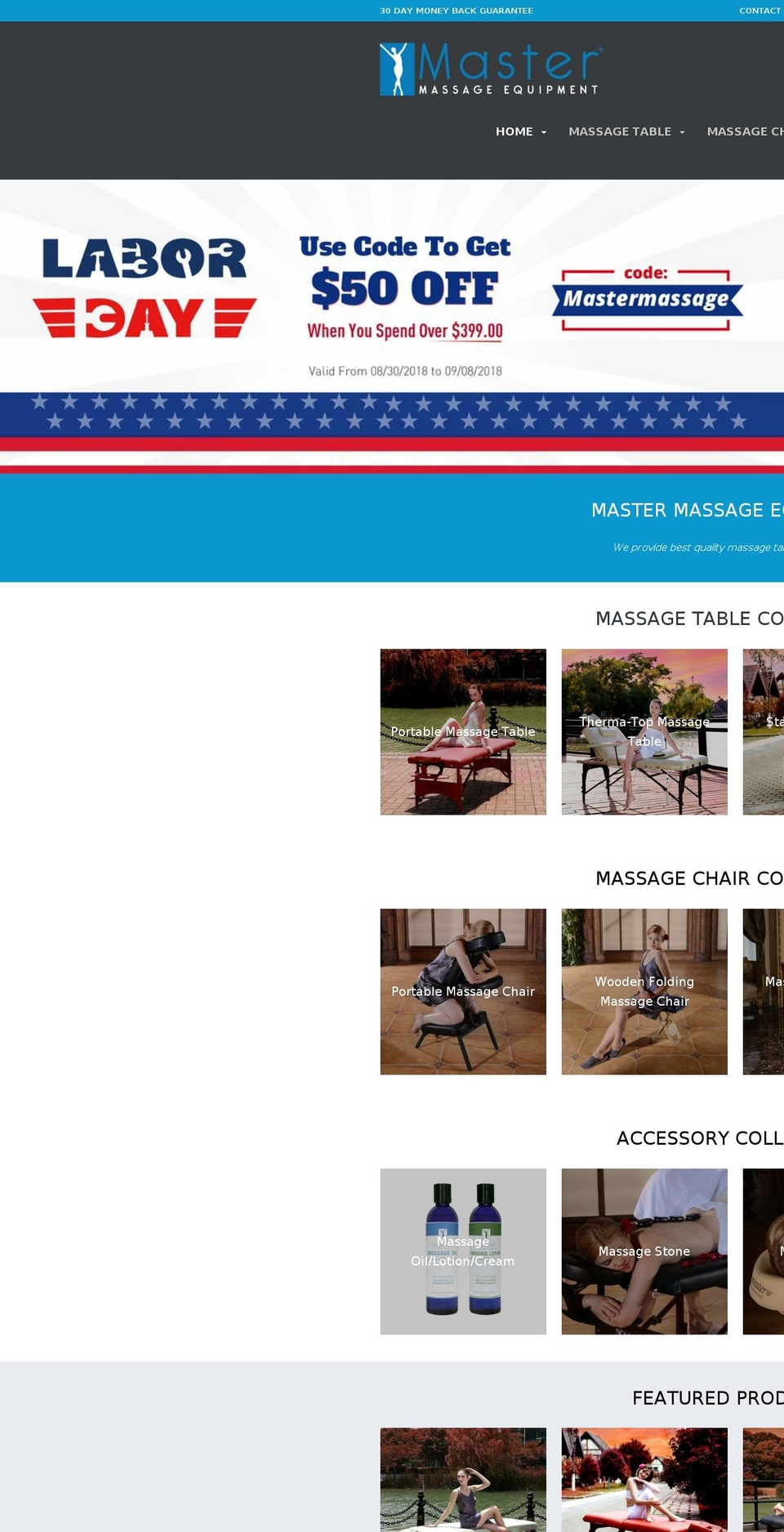 mastermassage.ca shopify website screenshot