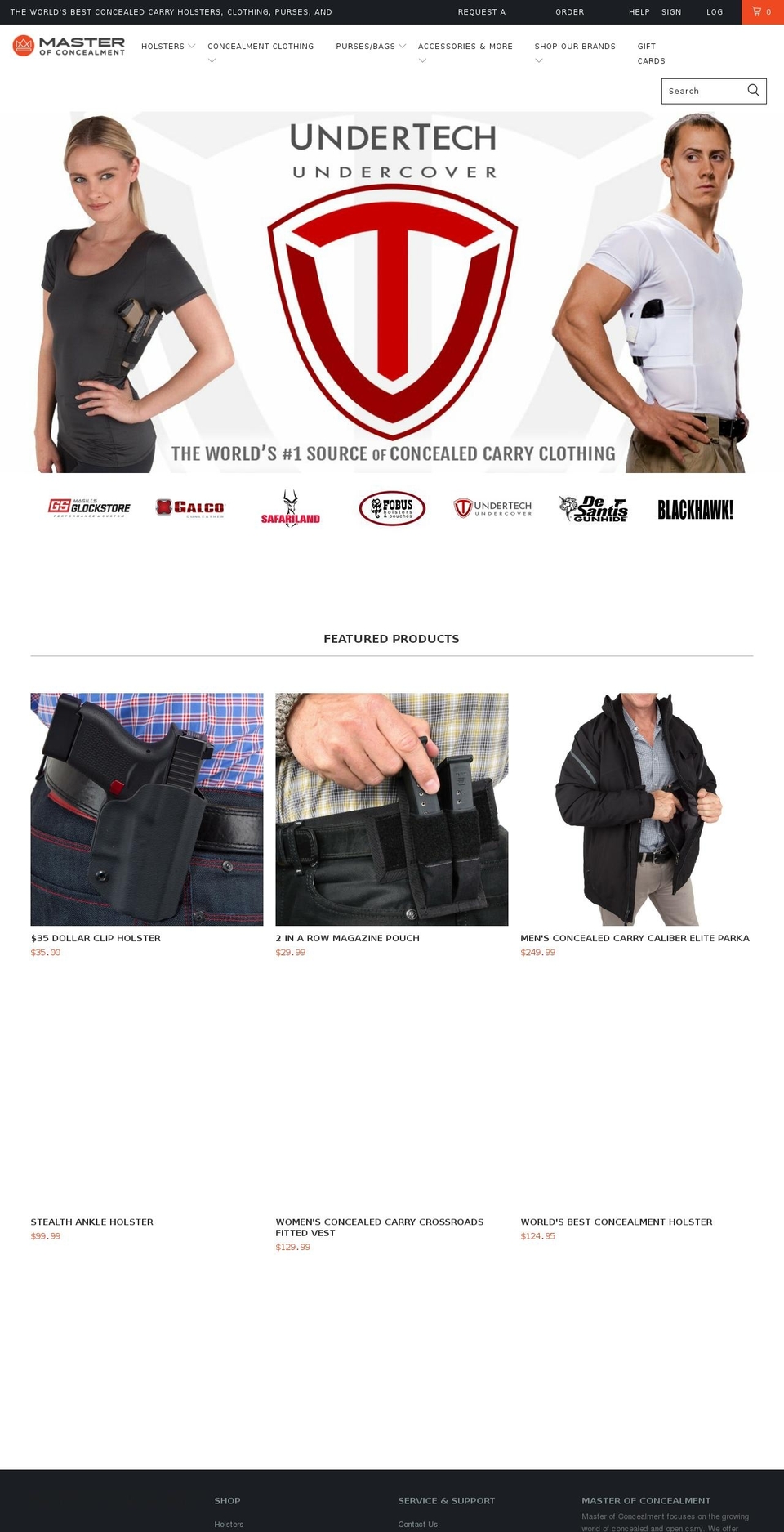masterofconcealment.com — Shopify storefront screenshot