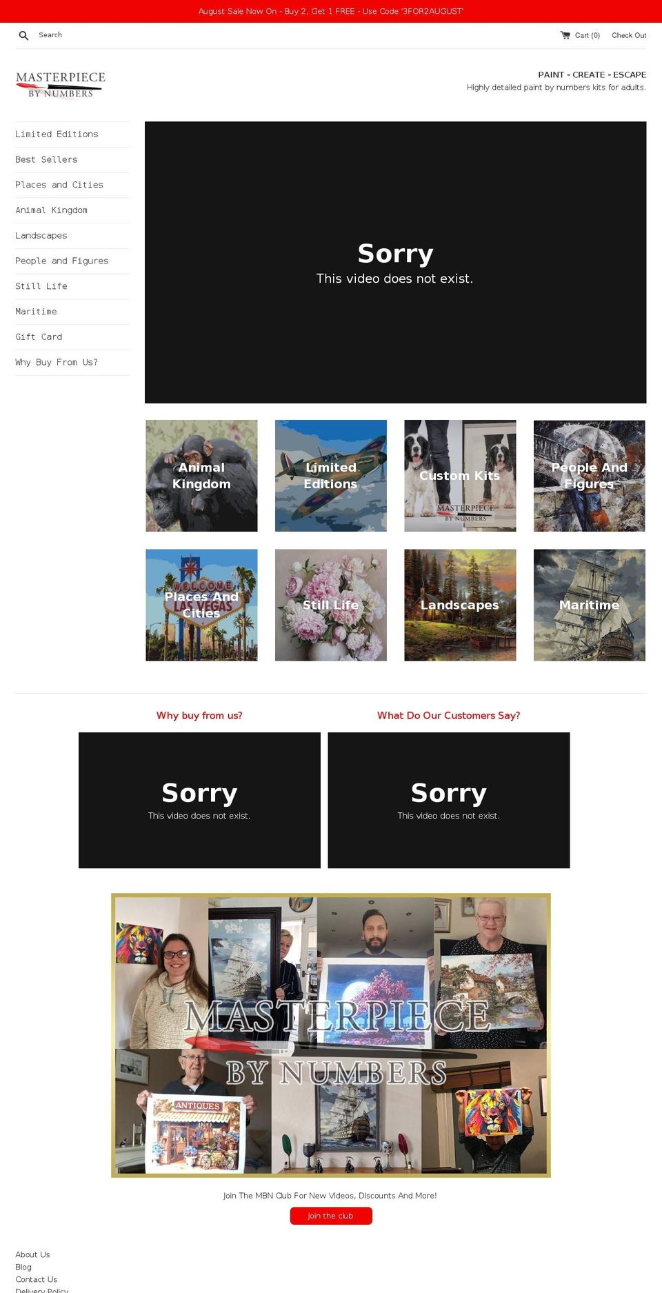 masterpiecebynumbers.com shopify website screenshot
