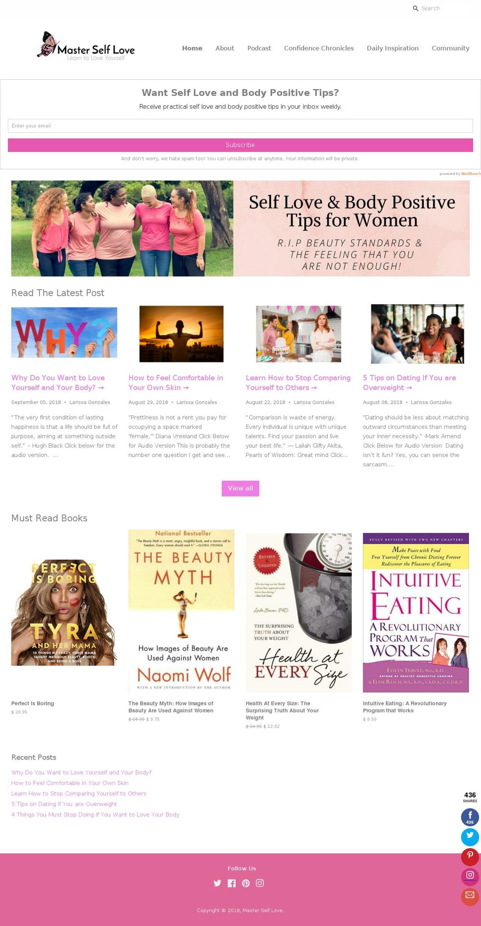 masterselflove.com — Shopify storefront screenshot
