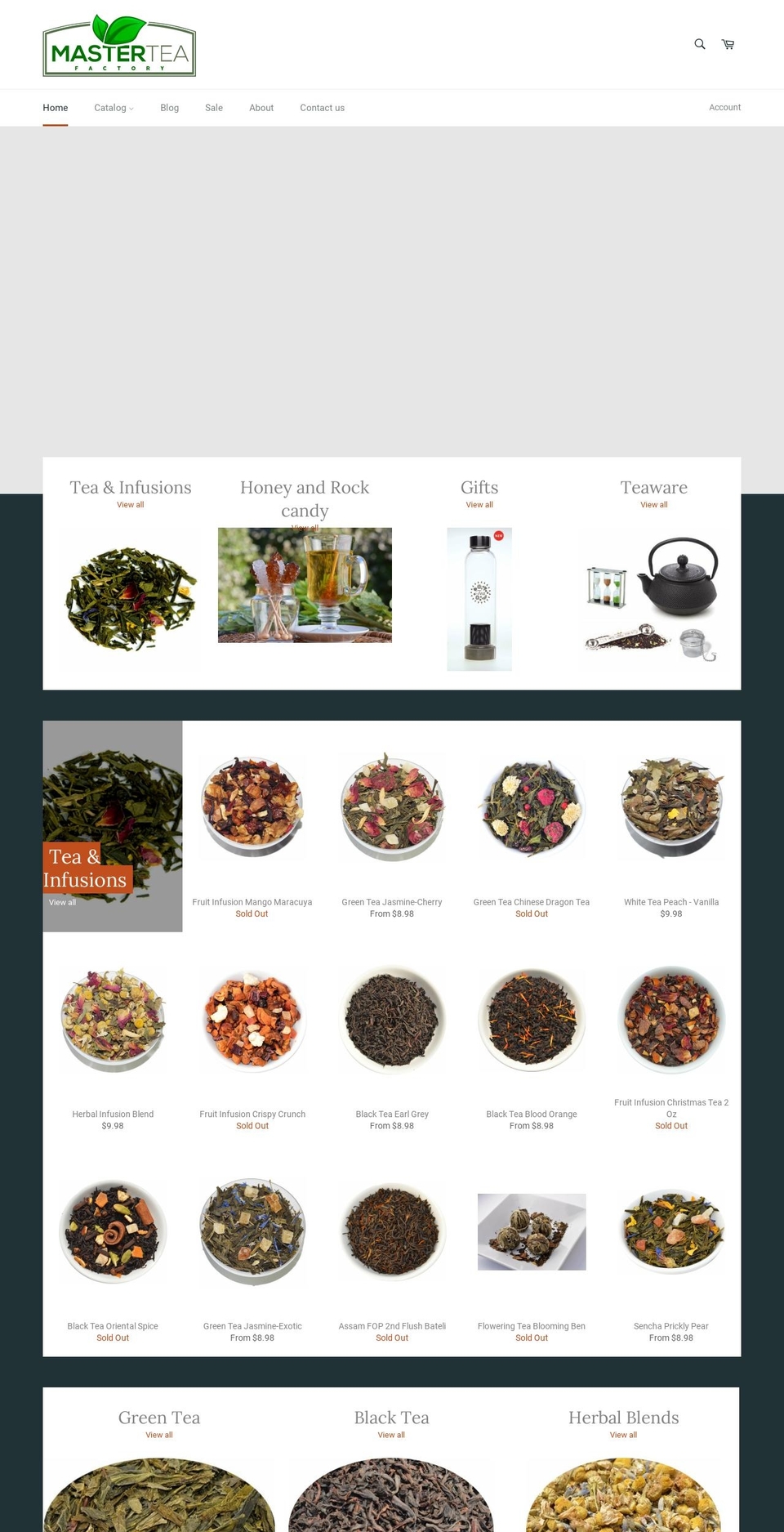 masterteafactory.com shopify website screenshot