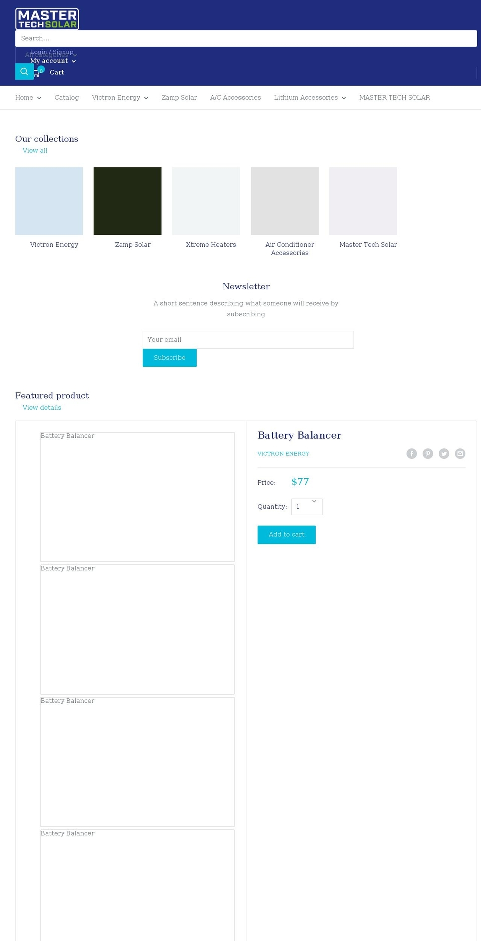 mastertechsolar.com shopify website screenshot