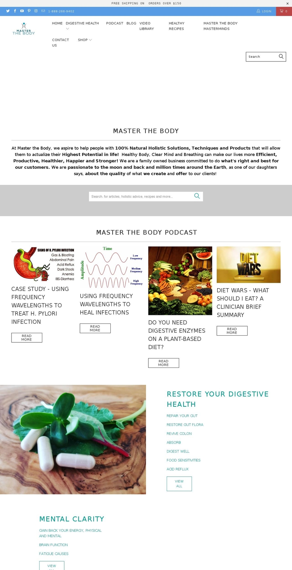 masterthebody.com shopify website screenshot