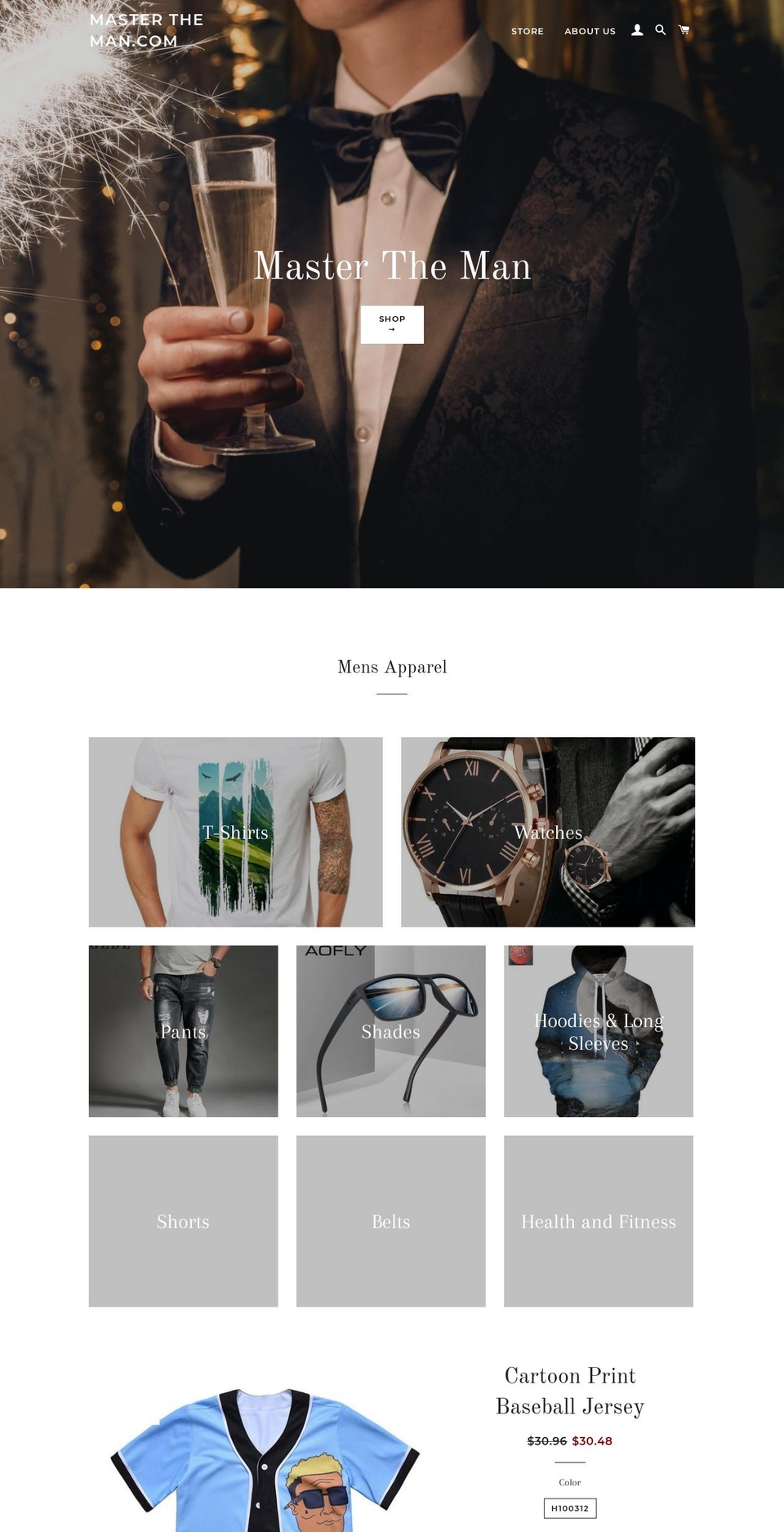 mastertheman.com — Shopify storefront screenshot