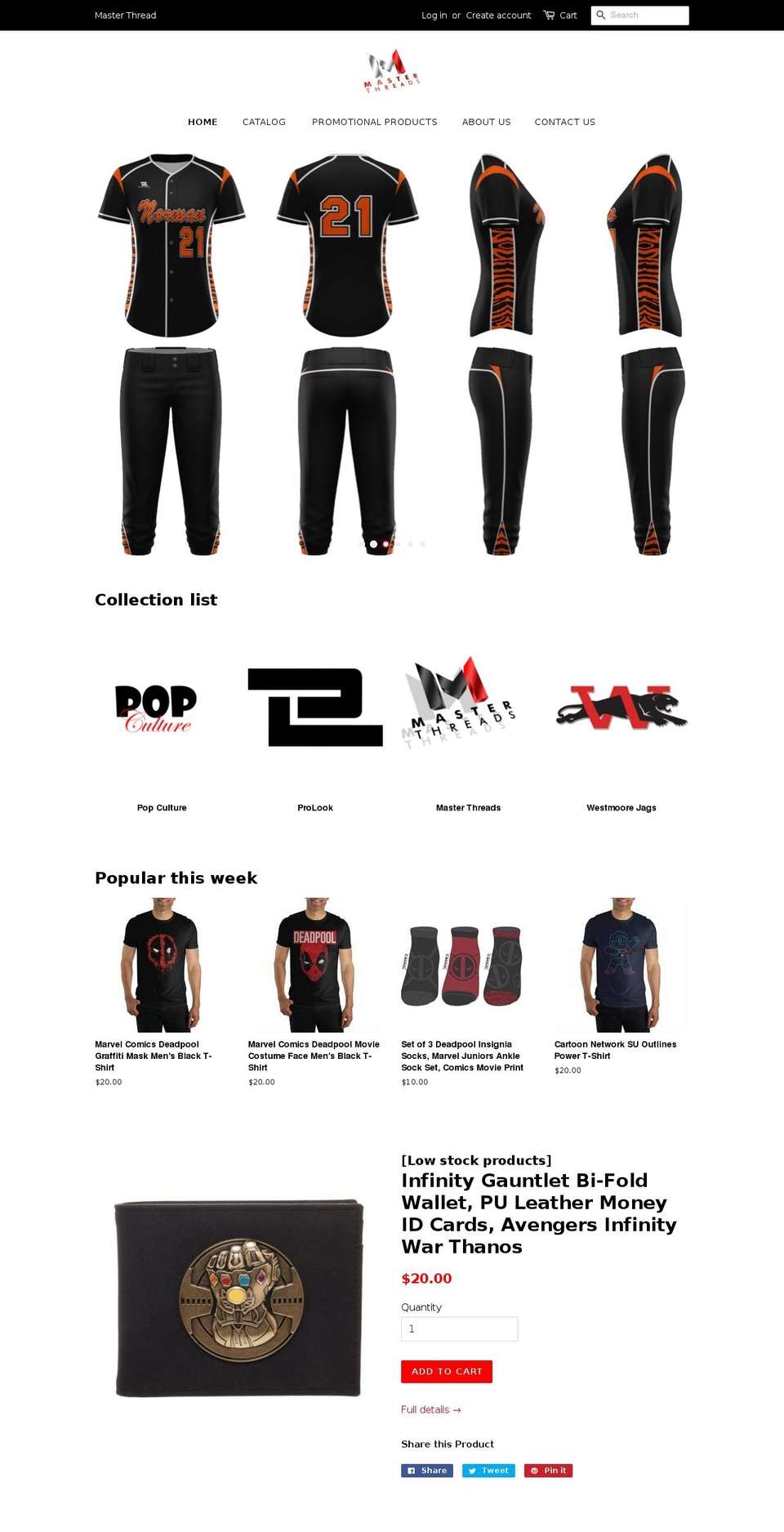 masterthreads.us shopify website screenshot