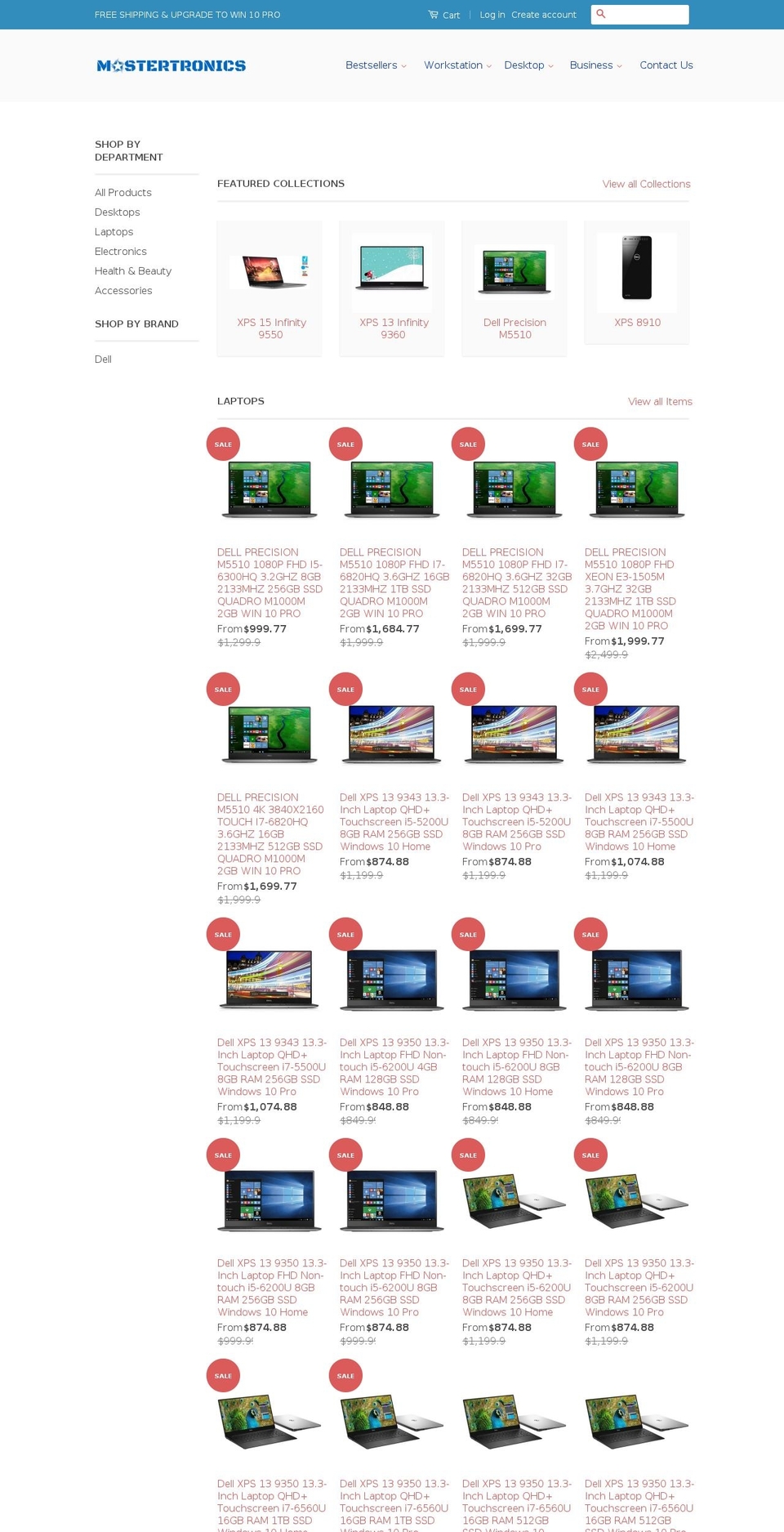 mastertronics.com shopify website screenshot