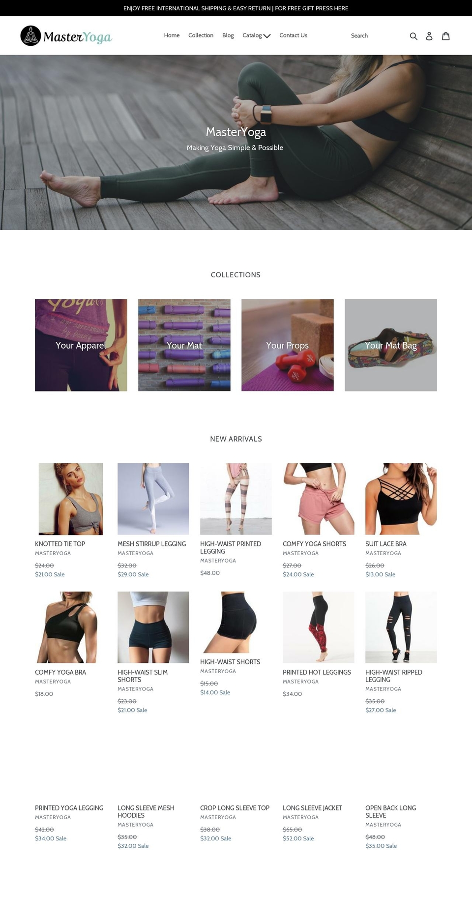 masteryoga-store.com — Shopify storefront screenshot