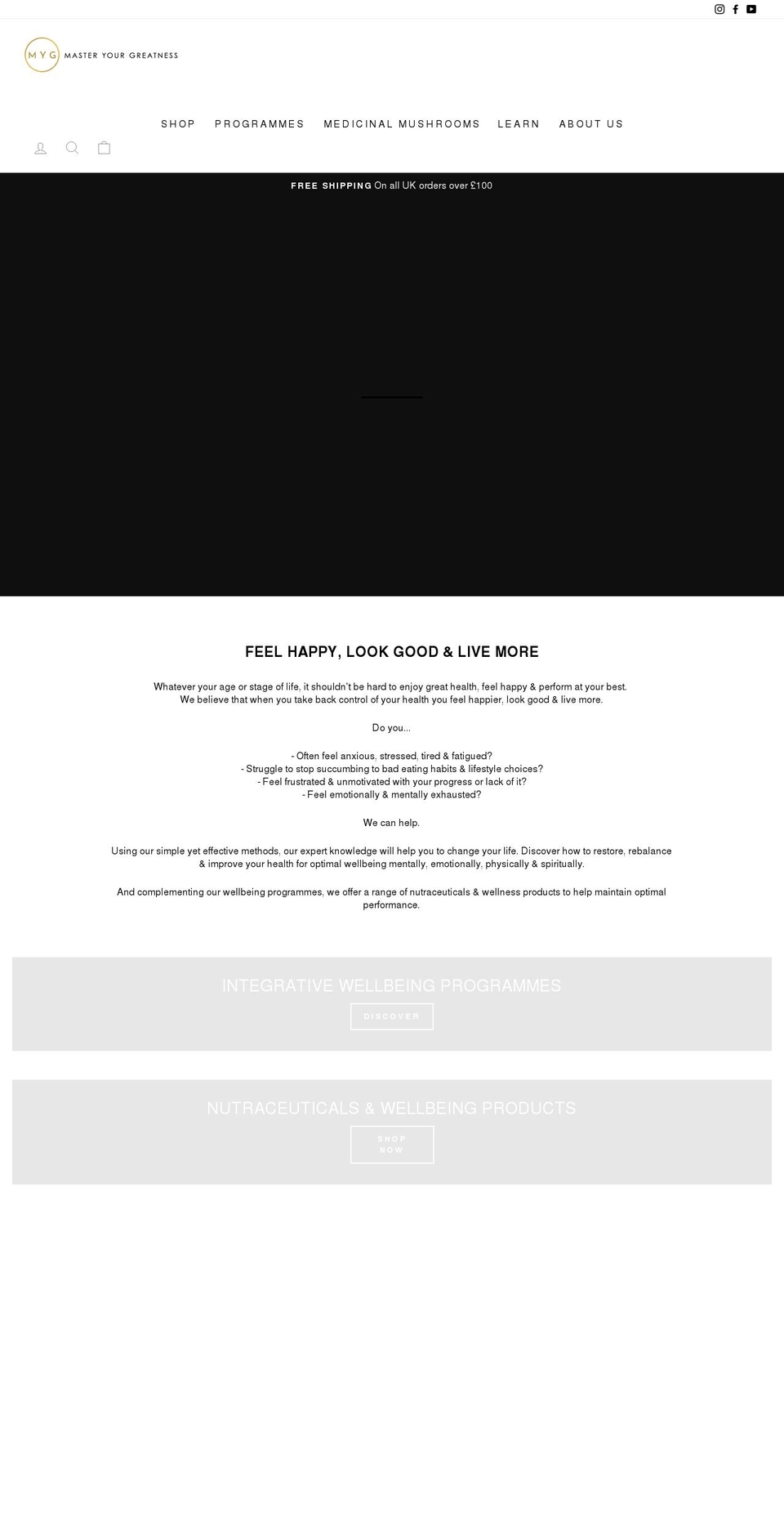 masteryourgreatness.com shopify website screenshot