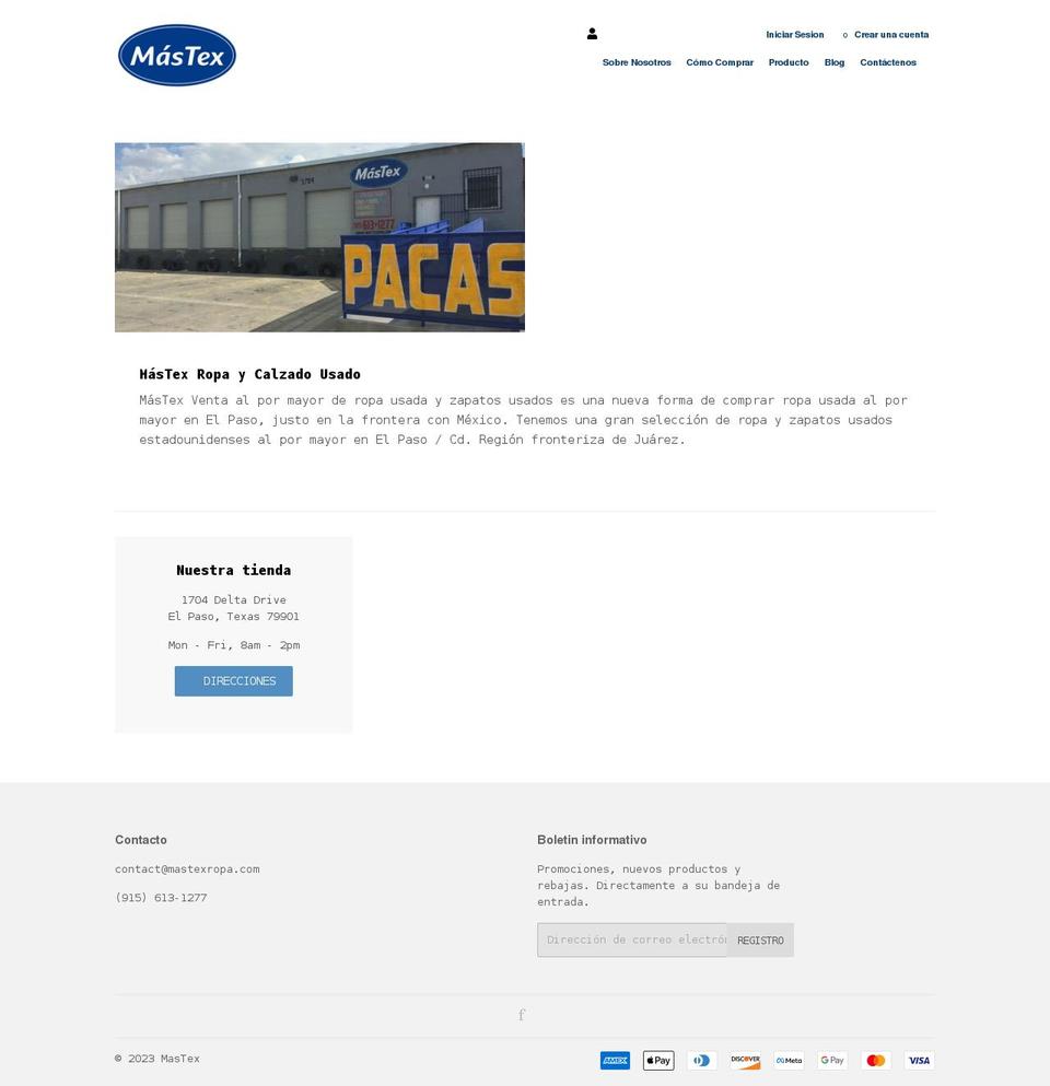 mastexropa.com shopify website screenshot