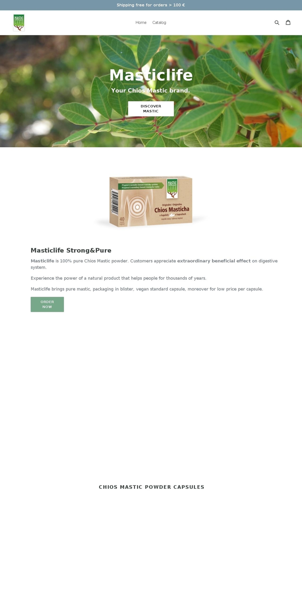 masticlife.com — Shopify storefront screenshot