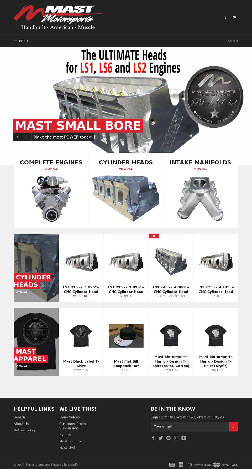 mastmotorsports.com shopify website screenshot