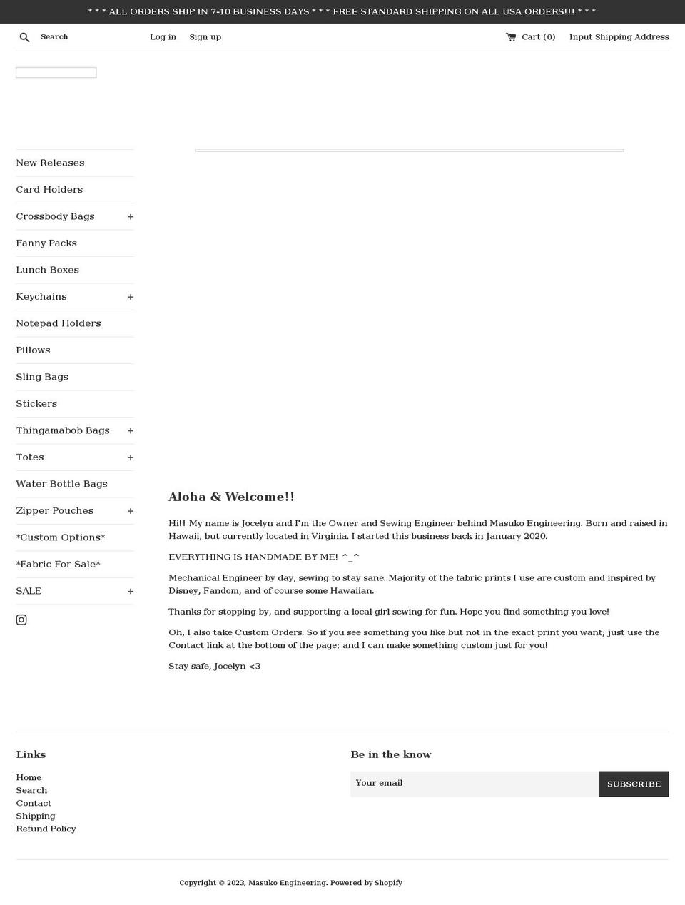 masukoengineering.com shopify website screenshot