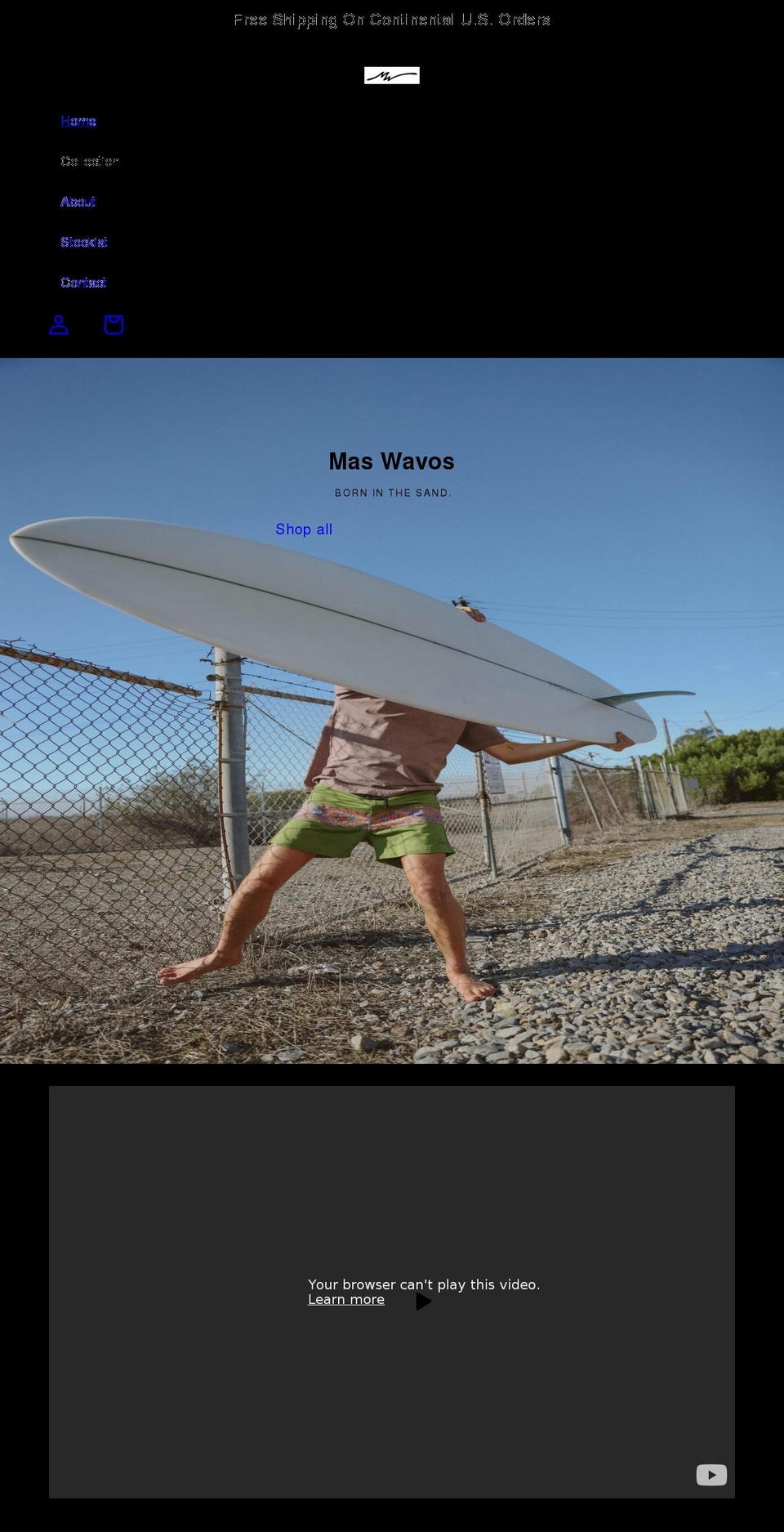 maswavos.com shopify website screenshot