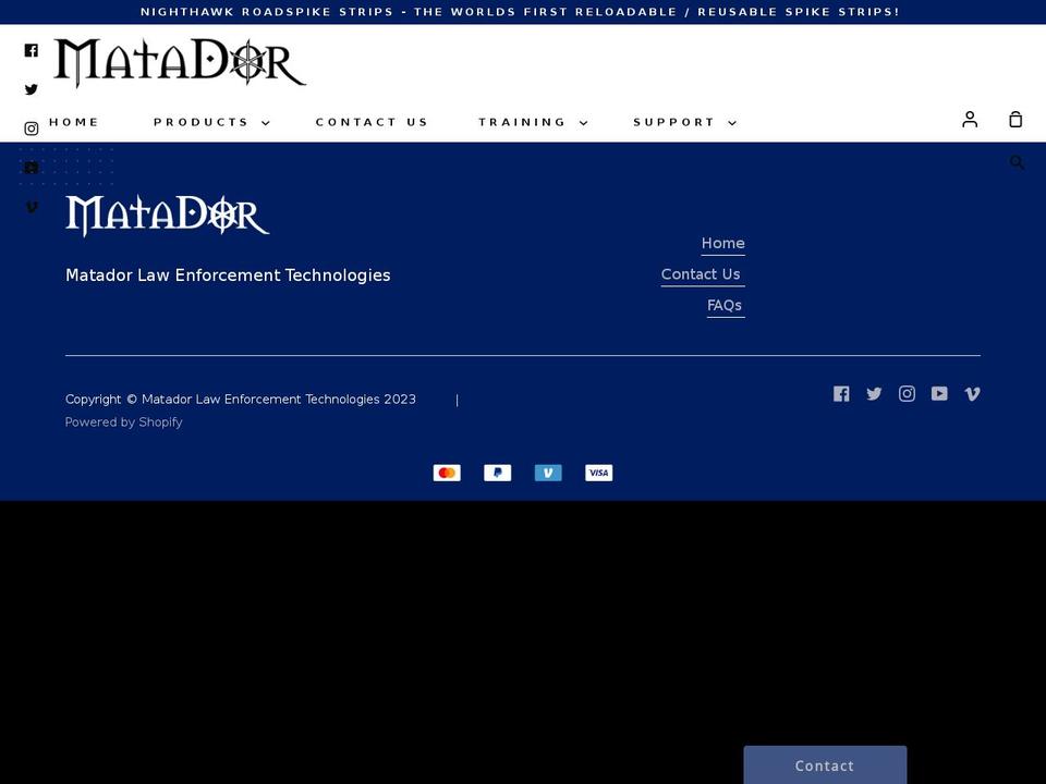 matador-le.com shopify website screenshot