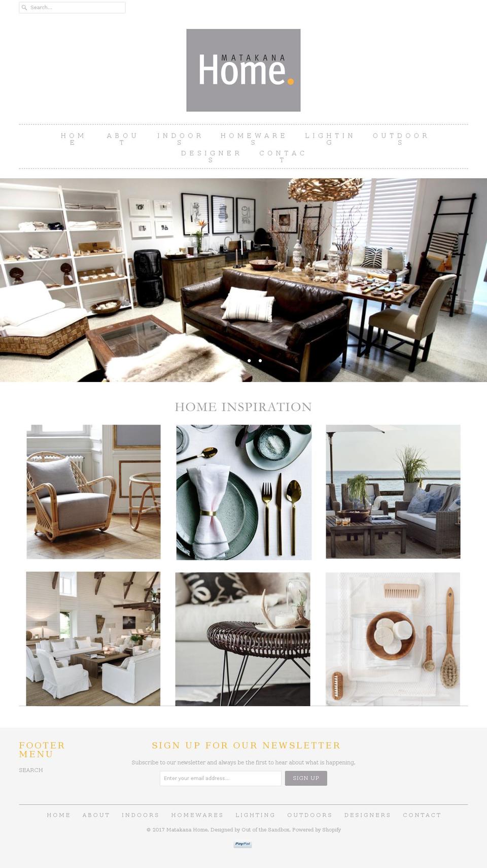 matakanahome.com shopify website screenshot