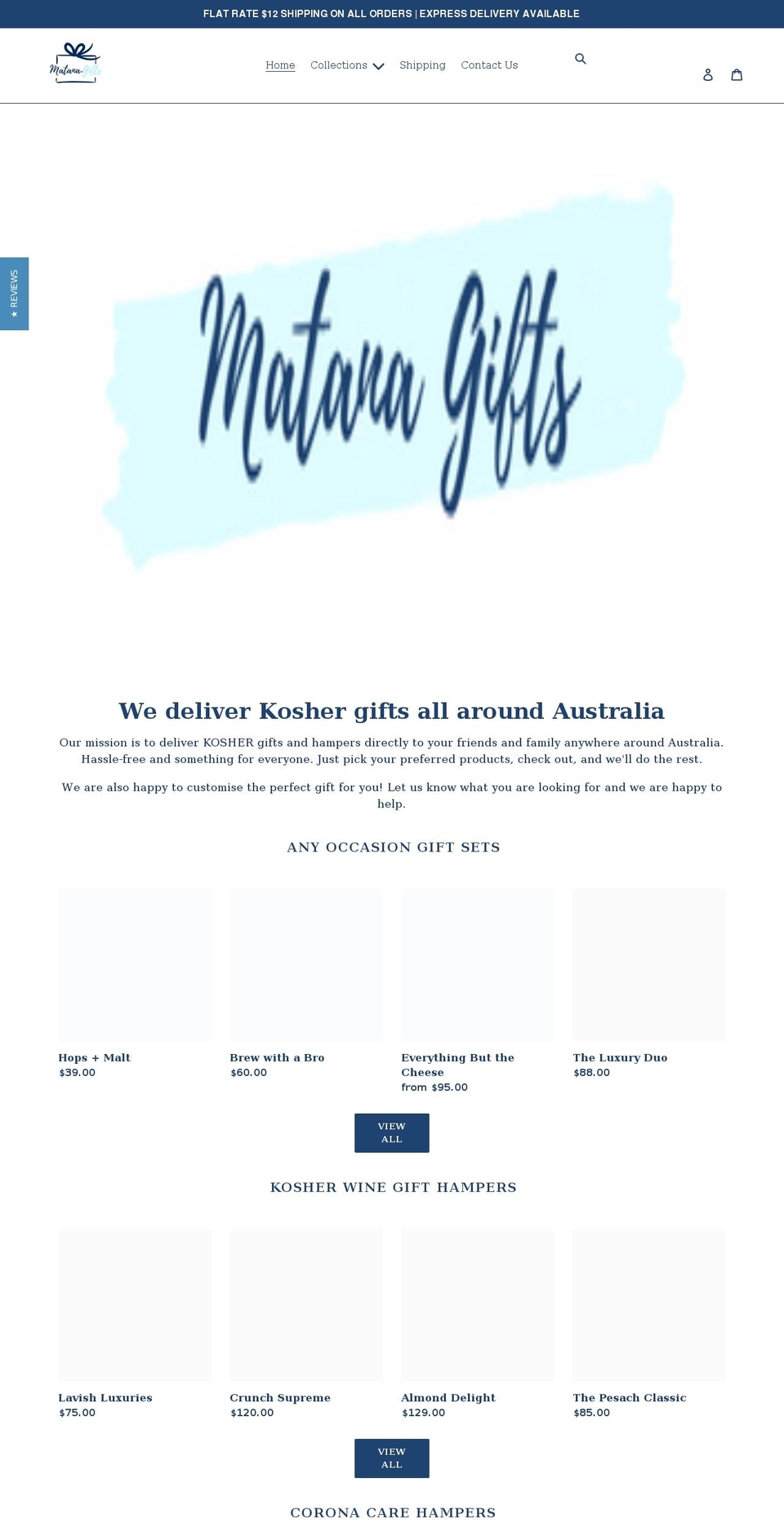 matana.gifts shopify website screenshot