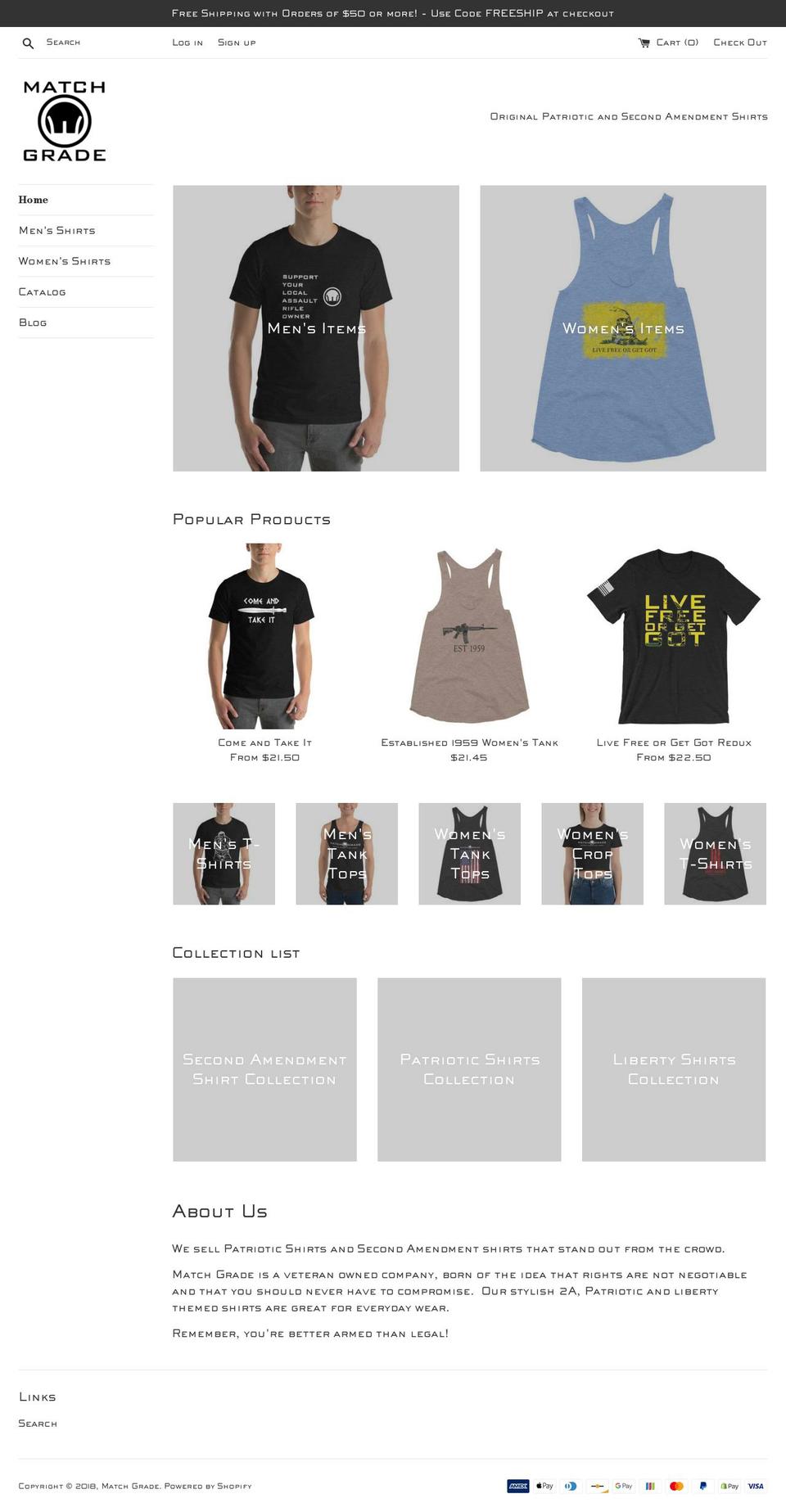 match-grade.com — Shopify storefront screenshot