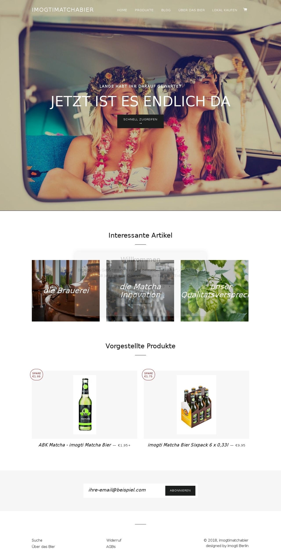 matcha-bier.de shopify website screenshot