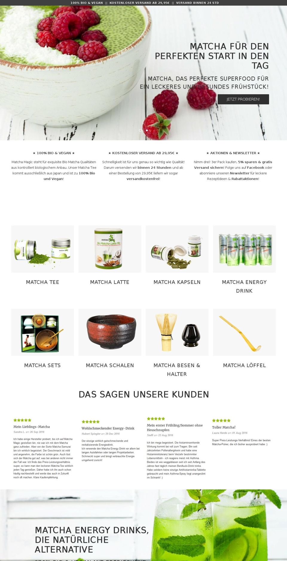 matcha-magic.com shopify website screenshot