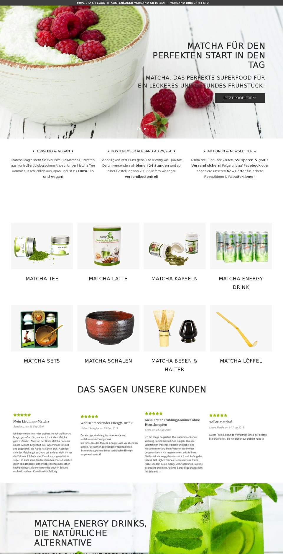 matcha-magic.de shopify website screenshot