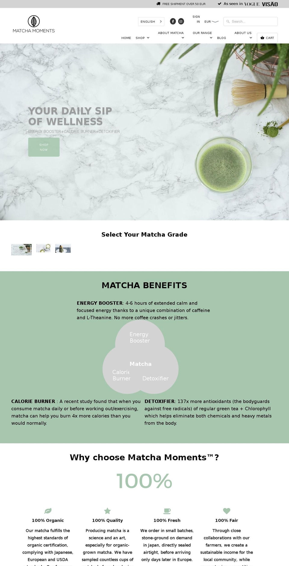 matcha-moments.com shopify website screenshot