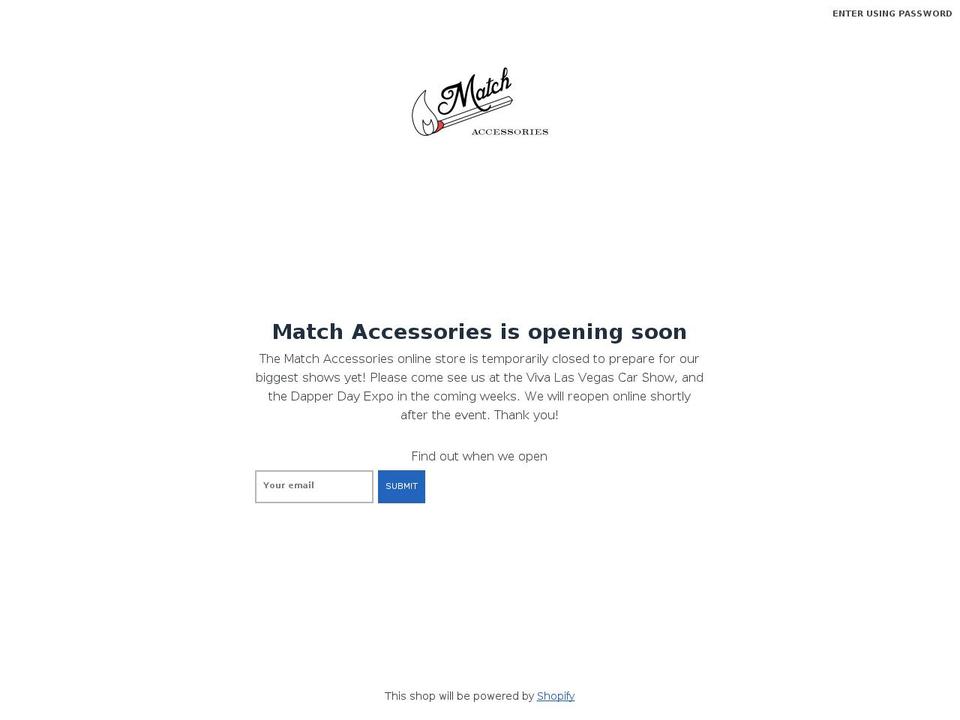 matchaccessories.com shopify website screenshot