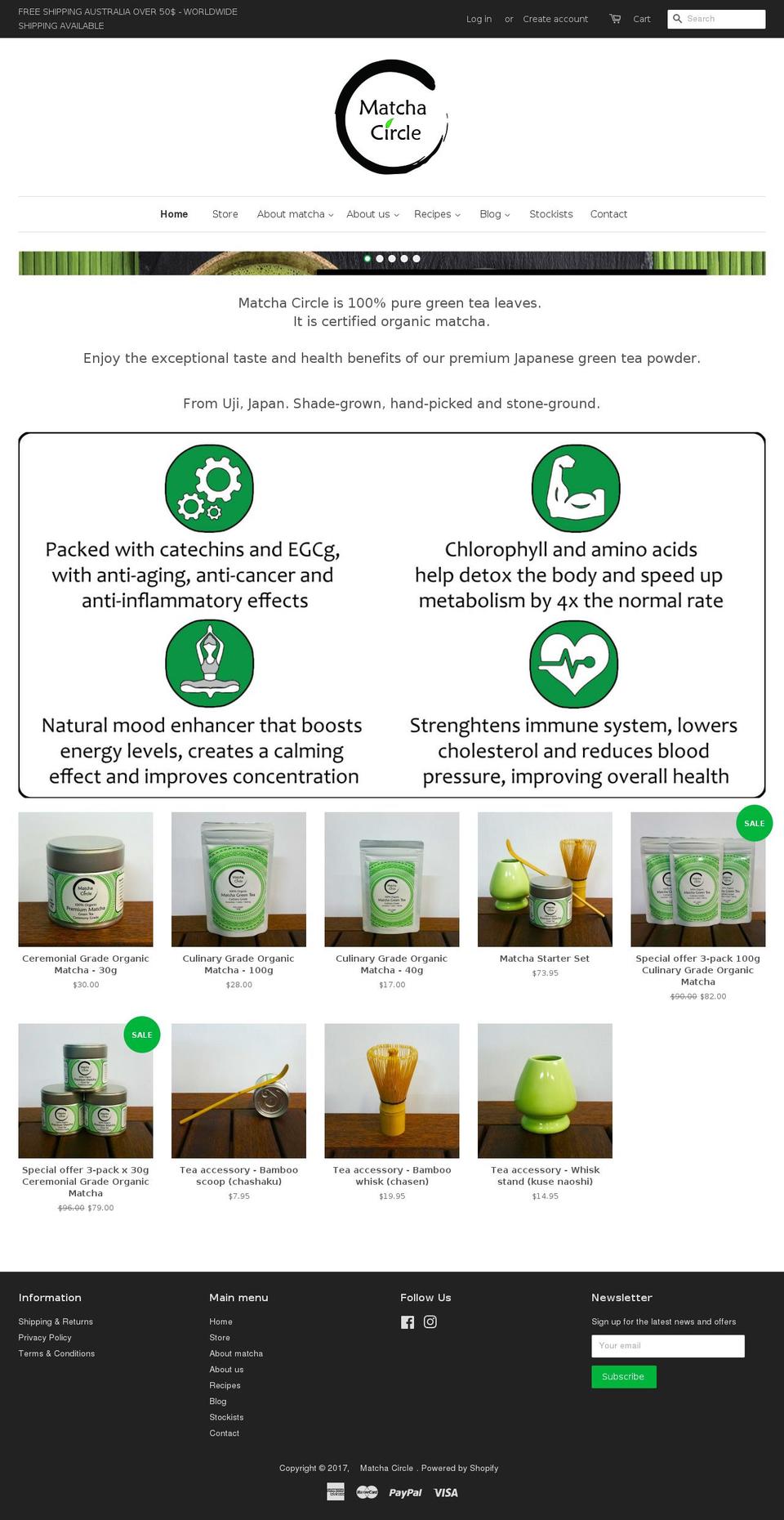 matchacircle.com shopify website screenshot