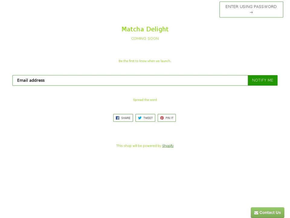 matchadelight.com shopify website screenshot