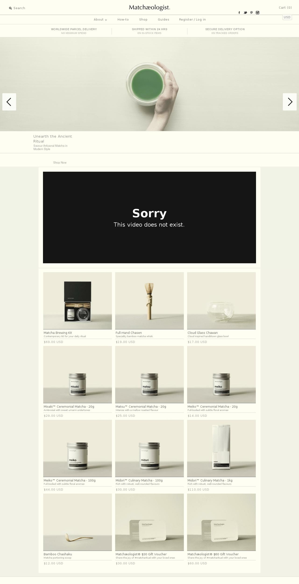 matchaeologist.com shopify website screenshot