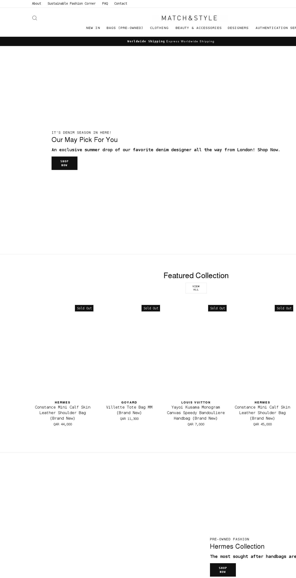 matchandstyle.com shopify website screenshot