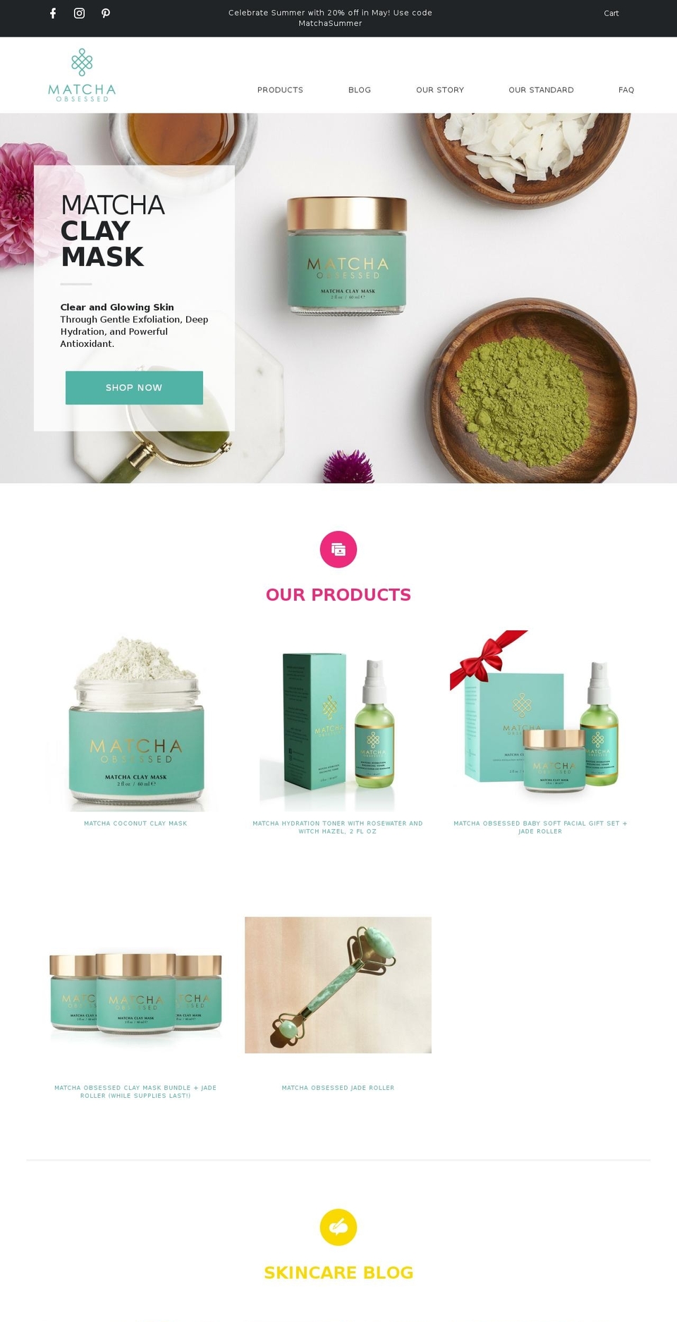 Updated Pipeline Shopify theme site example matchaobsessed.com