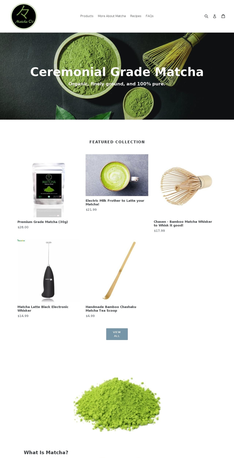 matchateaoz.com — Shopify storefront screenshot