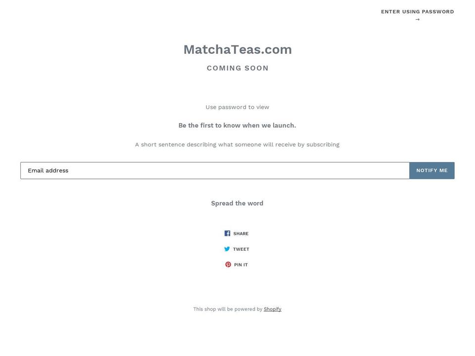 matchateas.com — Shopify storefront screenshot