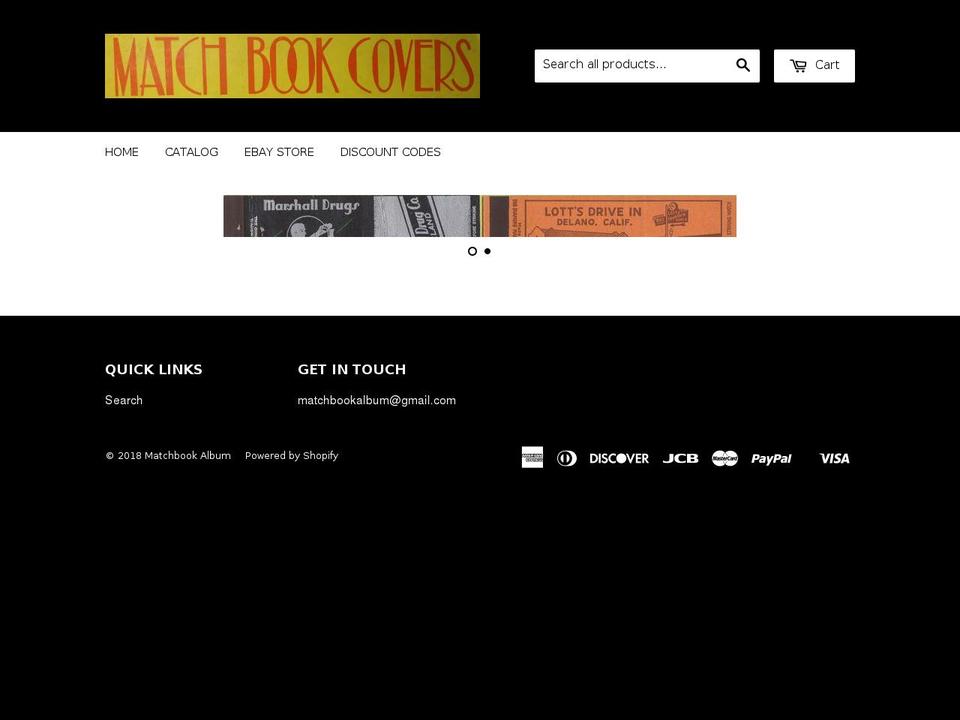 matchbookalbum.com shopify website screenshot