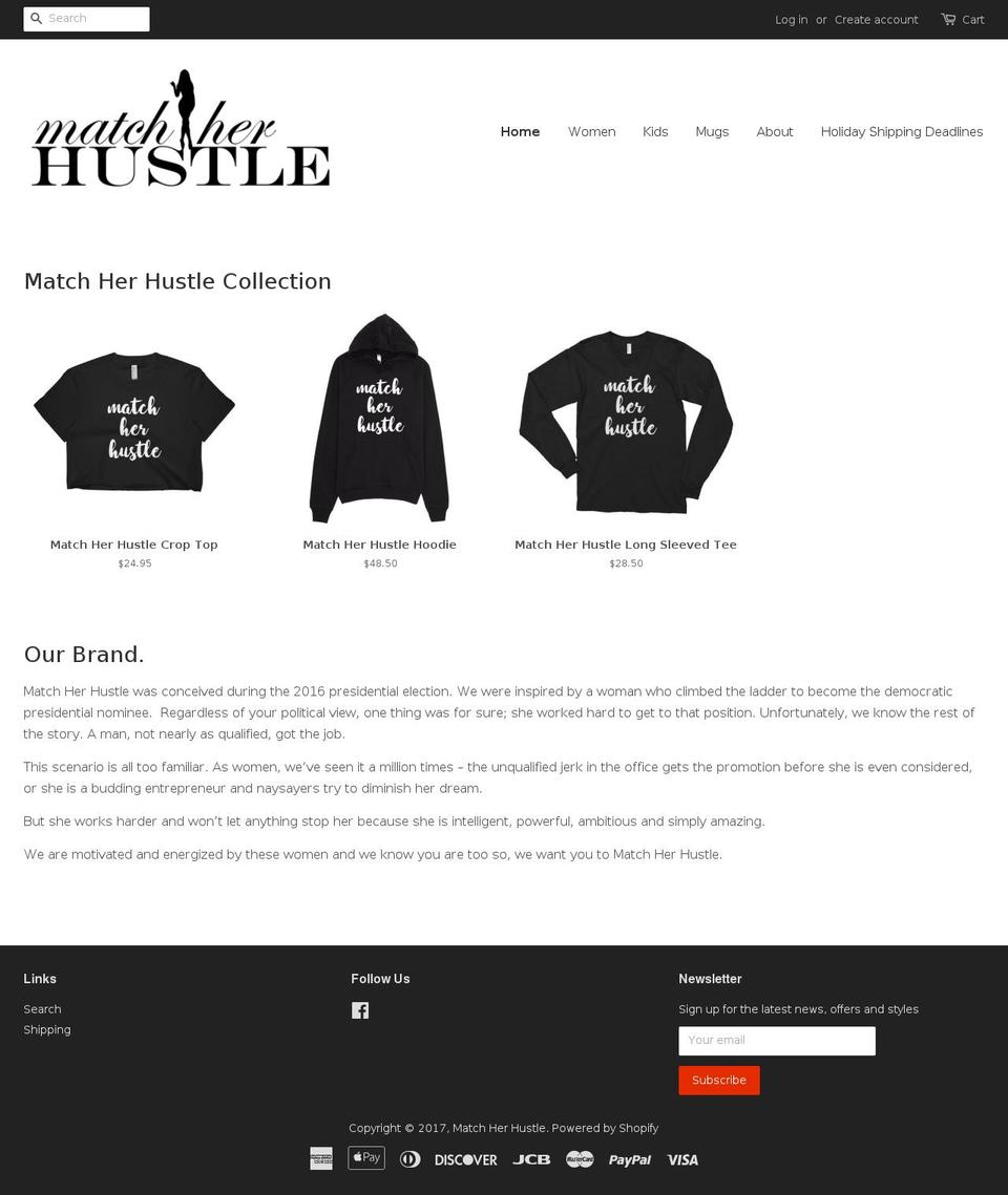 matchherhustle.com shopify website screenshot