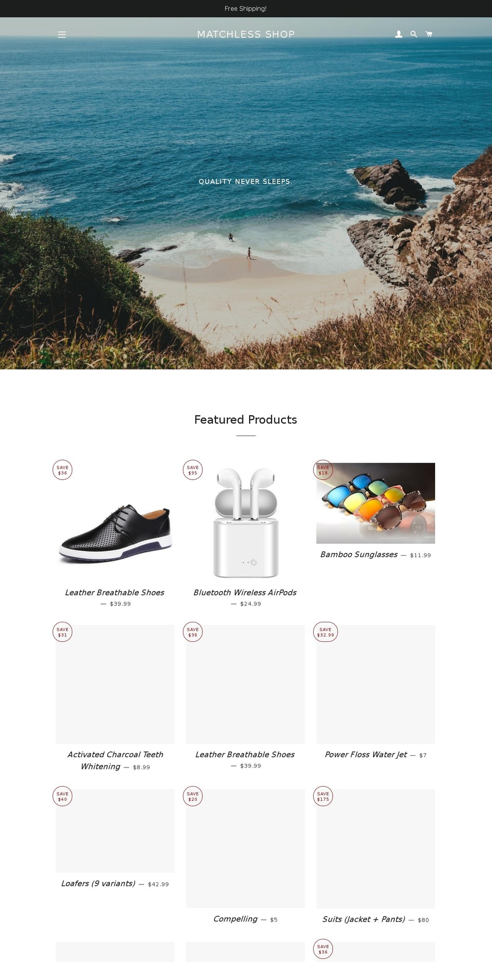 matchless.us shopify website screenshot