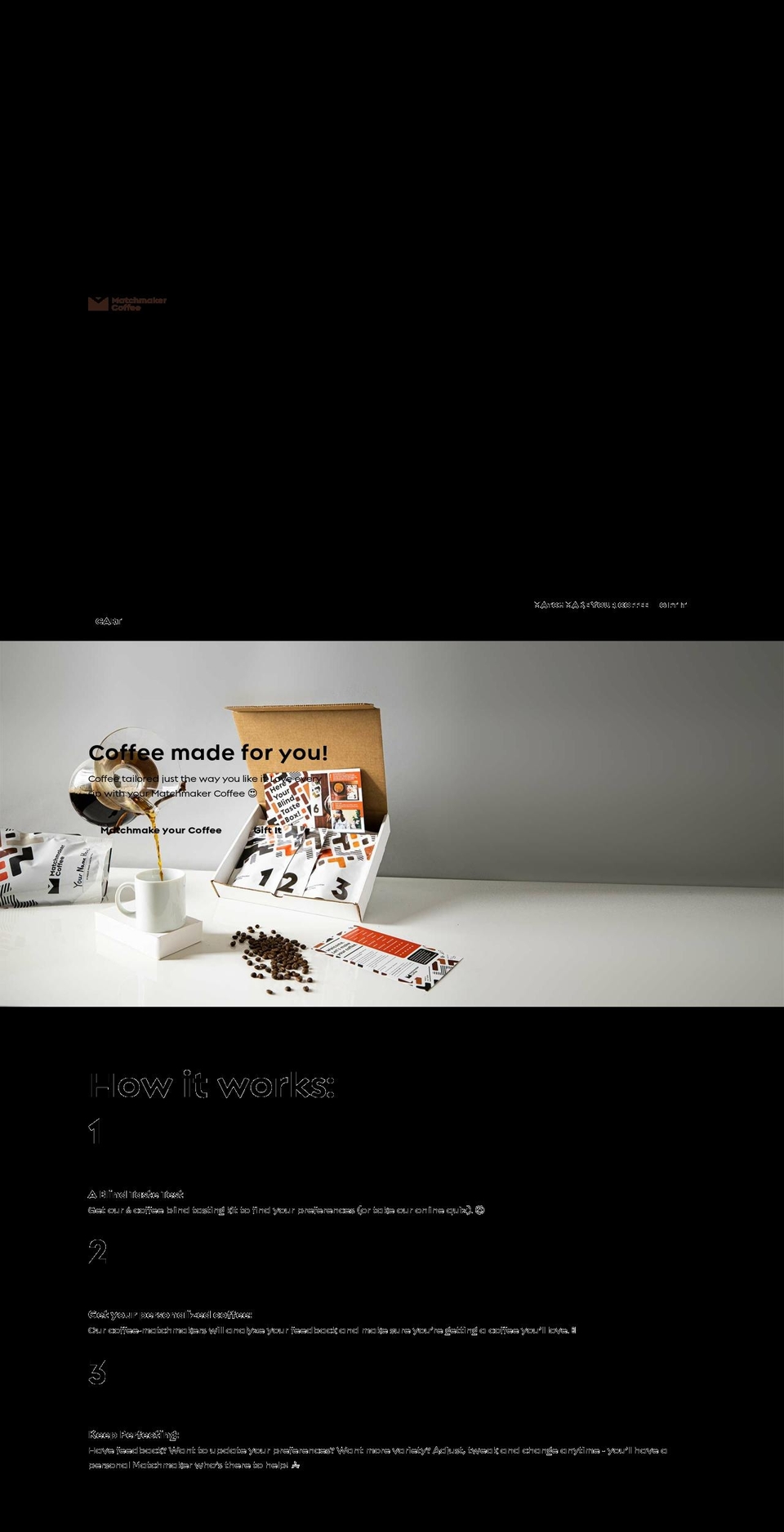 matchmaker.coffee shopify website screenshot