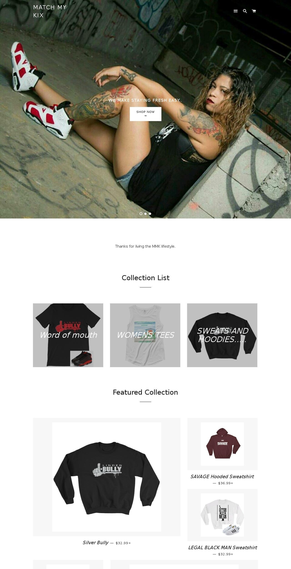 matchmykix.com — Shopify storefront screenshot