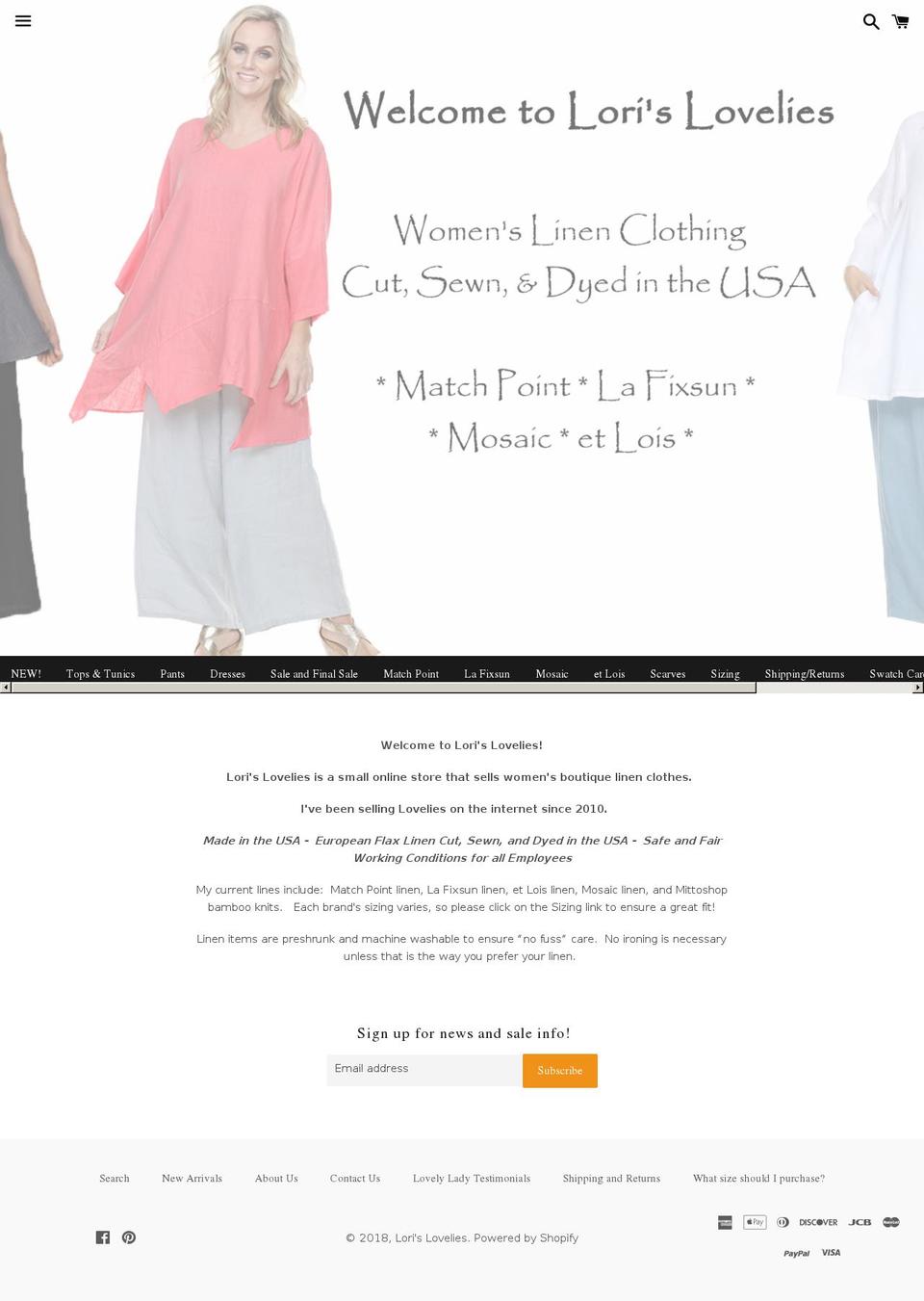 matchpointlinen.com — Shopify storefront screenshot