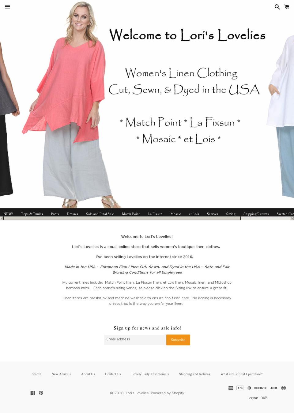 matchpointlinenclothes.com — Shopify storefront screenshot
