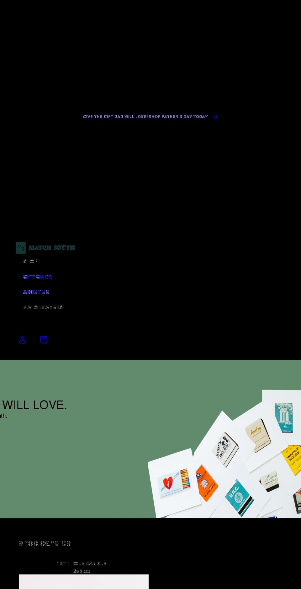 matchsouth.com shopify website screenshot
