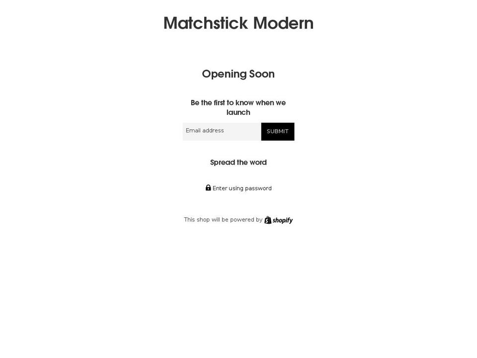 matchstickmodern.com — Shopify storefront screenshot
